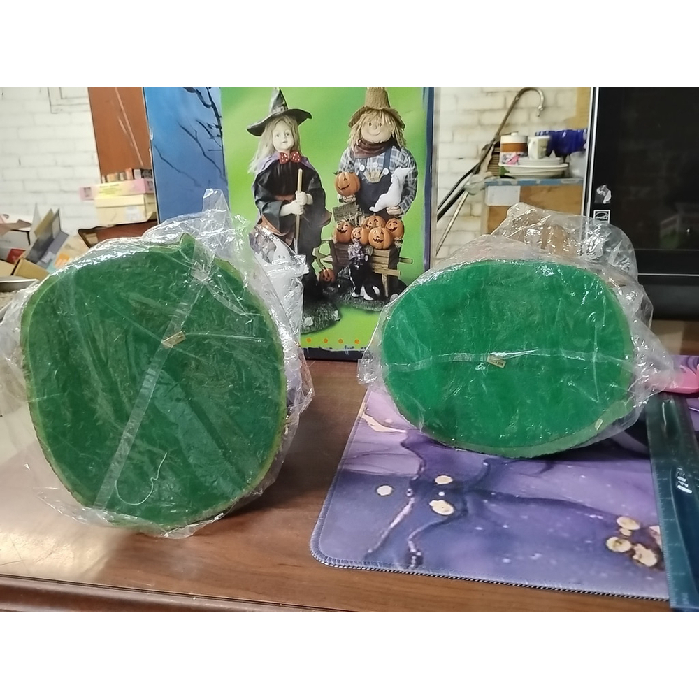 Halloween Scarecrow & Witch 13" Fabric Mache Figurines Pumpkins Ghosts With Box - Picture 2 of 8